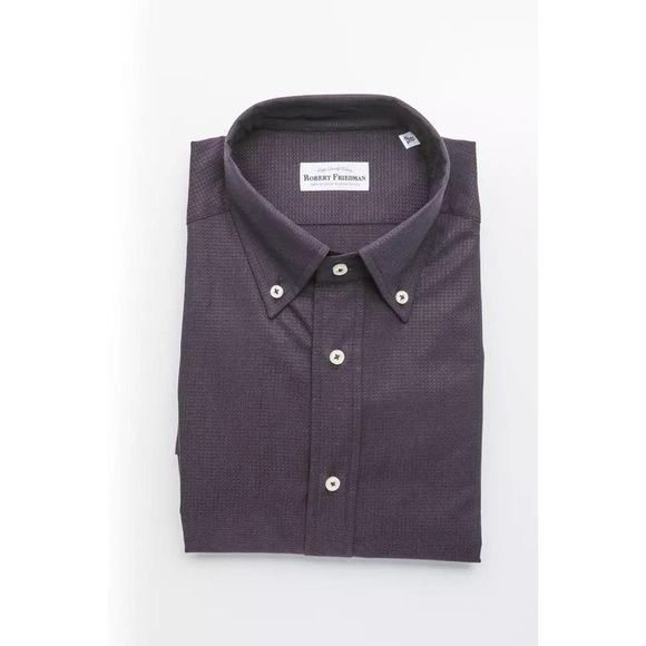 Robert Friedman Black Cotton Men Shirt